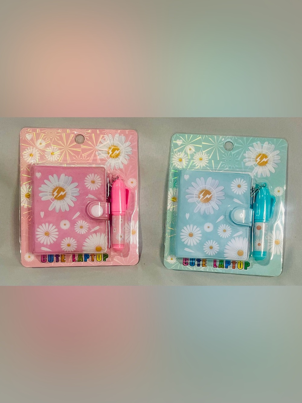 Cute Daisy Notebook Set - Pink & Blue